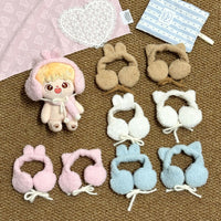 Doll Clothes Accessories: 20cm Cotton Doll Cat/Rabbit Earmuffs & Scarves
