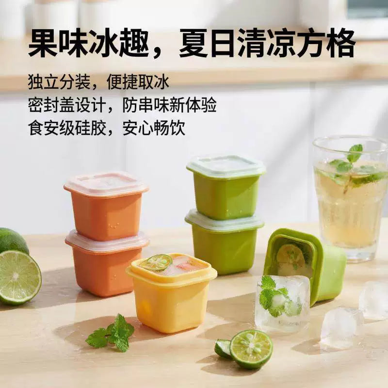 Household Ice Cube Mold for Refrigerator, Baby Food Freezer Tray, Silicone Ice Pop Maker, Easy Release