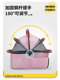 Portable Foldable Pet Carrier with Carbon Steel Handle for Cats and Small Dogs