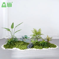 Artificial Green Moss Plants, Fake Tropical Persian Window Display Flowers for Indoor Landscape Arrangement