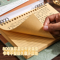 A5 Top-Flip Kraft Paper Loose-Leaf Notebook with Lined Pages for Office, School, and Journaling