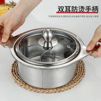 Stainless Steel Individual Hot Pot with Lid for Induction Cooktop