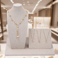 Linen Jewelry Display Stand for Necklaces, Rings, Bracelets, and Earrings - Showcase Organizer for Stores and Live Streams