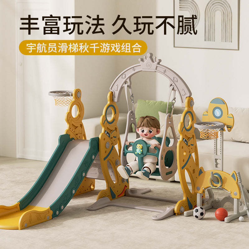Kids' Indoor Slide and Swing Set with Ball Pit Option, Multi-functional Toddler Play Structure