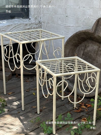 2-Tier Metal Plant Stand Set for Garden Balcony Outdoor Potted Plants