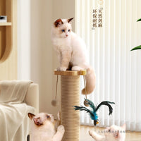 Sisal Cat Scratching Post with Teasing Toy and Climbing Frame