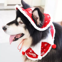 Personalized Embroidered Pet Christmas Hat and Scarf Set for Dogs