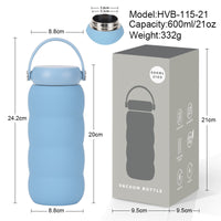 2026 New 600ml Stainless Steel Wide Mouth Sports Water Bottle with Handle for Outdoor Insulation
