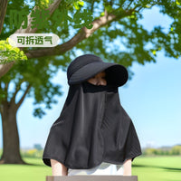 Women's Summer Sun Hat with Detachable Neck Flap, UV Protection, Ponytail Hole
