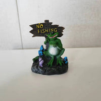 Aquarium Resin Warning Sign Ornament - Shark/Frog Skull Decor