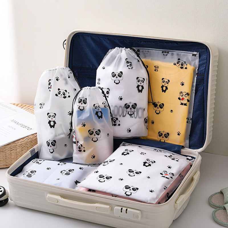 Portable Travel Storage Bags for Luggage, Drawstring and Zippered Organizer Pouches for Clothes and Underwear
