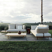 Nordic Outdoor Wicker Sofa Set with Coffee Table for Patio Villa Garden