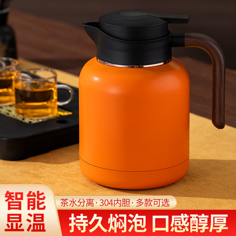 Smart Temperature Display Tea Infuser Thermos, 304 Stainless Steel Tea Water Separation Insulated Pot for Home Office