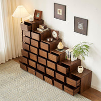 Nordic Black Walnut Solid Wood Nightstand Chest of Drawers for Living Room Bedroom Storage