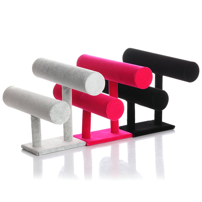 Two-Tier Velvet Bracelet & Watch Display Stand for Jewelry Organization
