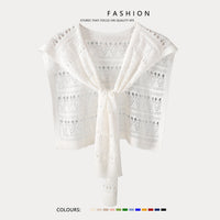 Women's Ice Silk Sun Protection Knit Hollow Shawl for Summer