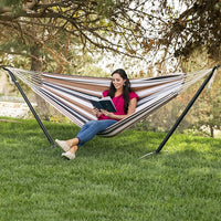 Portable Outdoor Camping Hammock with Detachable Stand, Single/Double Person Swing Bed