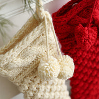 Knitted Christmas Stocking Large 46cm for Gifts and Decoration