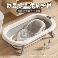 Foldable Baby Bathtub Large Portable Infant Bath Tub for Newborns and Toddlers