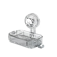 Wall-Mounted Suction Cup Soap Dish with Drain for Bathroom and Kitchen