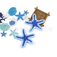 10cm Handmade Crocheted Two-Tone Starfish Applique for DIY Craft & Apparel Decoration