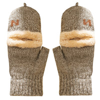 Men's Winter Flip-Top Fingerless Gloves with Windproof Thermal Lining for Cycling