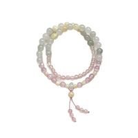 New Chinese Style Pink Cat Eye Stone Multi-Layer Bracelet with Retro Shell Beads