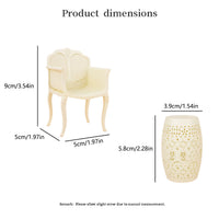 1:12 Dollhouse Miniature Table and Chair Set for Kids Pretend Play