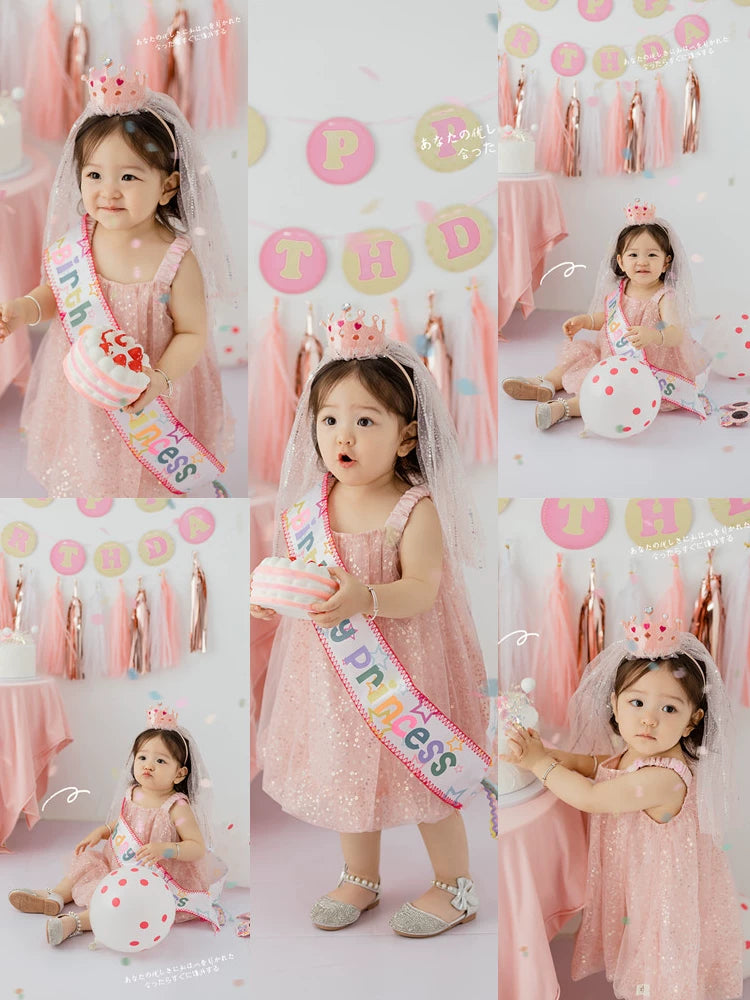 Baby Girl's First Birthday Party Dress-Up Set for Photography and Events