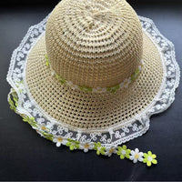 Korean Style Summer Sun Hat for Women, Bow Flat Top Wide Brim Sunscreen Beach Fedora, Versatile Fashion Travel Hat