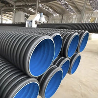 HDPE Double Wall Corrugated Pipe for Sewage and Drainage, Steel Belt Reinforced