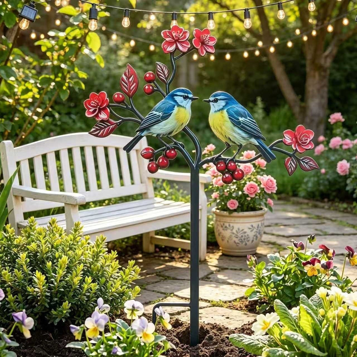 Decorative Metal Bird Garden Stakes for Outdoor Yard Decor