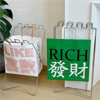 Foldable Trash Bag Holder for Home, Outdoor, Camping - Portable Plastic Bag Rack
