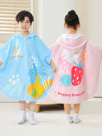 Kids Hooded Beach Towel Poncho Quick Dry Bathrobe for Boys and Girls