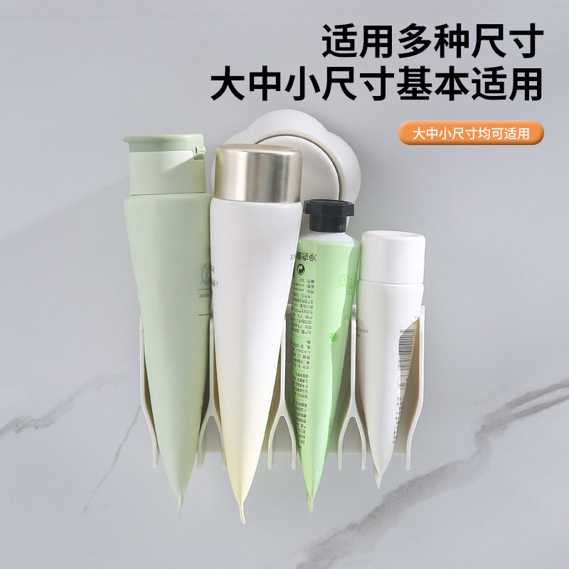 No-Drill Suction Cup Wall-Mounted Toothpaste Facial Cleanser Holder