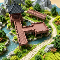 Miniature Landscape Boardwalk Model for Fish Tank Aquarium Decoration