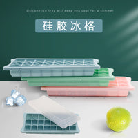 Thickened 24/36-Grid Square Ice Cube Tray with Lid, Silicone Ice Mold for Baby Food and Jelly