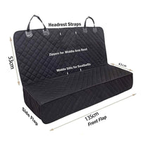 Waterproof Car Back Seat Pet Mat with Storage Pockets for Dogs