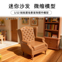 Dollhouse Miniature Vintage American Style Sofa Chair for Living Room Bedroom