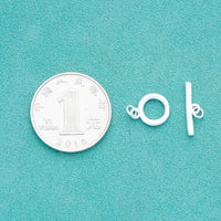 S925 Sterling Silver Brushed Matte Toggle Clasp for DIY Jewelry Making