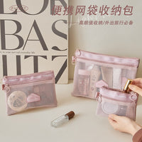 Portable Mesh Travel Pouch for Toiletries, Cosmetics, and Small Items