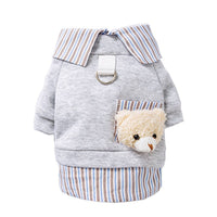 Pet Dog Cat Hoodie with 3D Ears, Warm Fleece Sweatshirt for Autumn and Winter