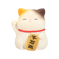 Cute Cartoon Lucky Cat Resin Figurine for Office Desk Decor