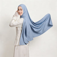 Premium Elastic Liquid Jersey Breathable Solid Color Long Scarf for Women