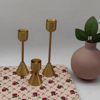 European Style Metal Candlestick Holders for Dining Table Wedding Decor, Set of 3