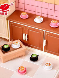 Miniature Latte Art Coffee Cup Dollhouse Decor