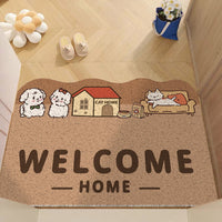 Pet Cartoon Loop Pile Doormat Cat Litter Mat Dust Removal PVC Scraper Mat Customizable