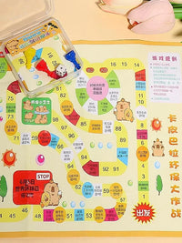 Kids' Capybara Adventure Board Game Set - Educational Flying Chess Treasure Hunt for Preschoolers