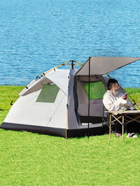 Automatic Pop-Up Camping Tent with Awning for Outdoor Beach Travel, 1-8 Person