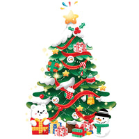 Christmas Tree Window Clings Static Stickers for Shop Window Decoration